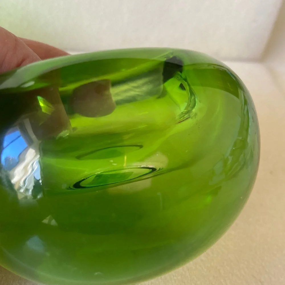 (2) Crate&Barrel green glass tea lights